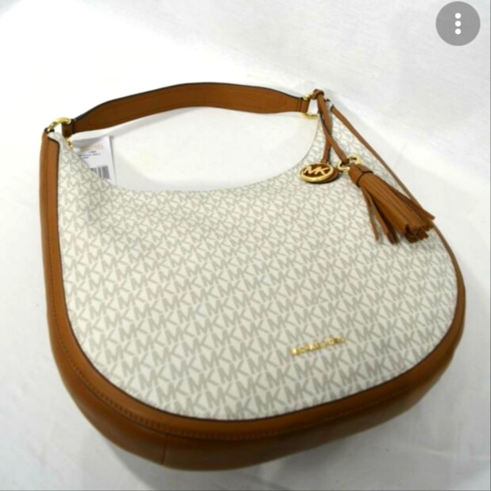Michael Kors White/ Brown Hand Bag